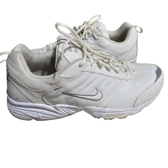 Nike Mens White Leather Athletic Running Shoes Size 14 - Picture 5 of 7